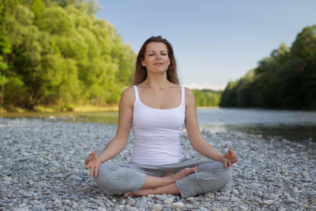 woman, yoga, meditation