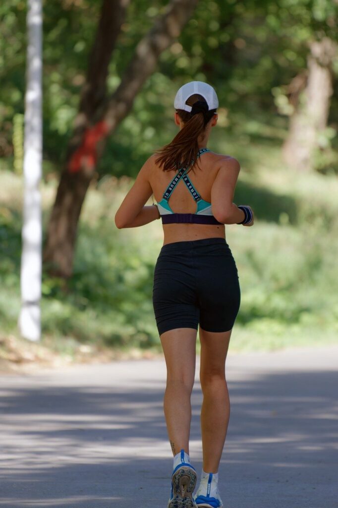 woman, girl, running